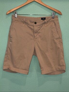 AG Adriano Goldschmied Men's Khaki Flat Front Shorts. 30R waist.